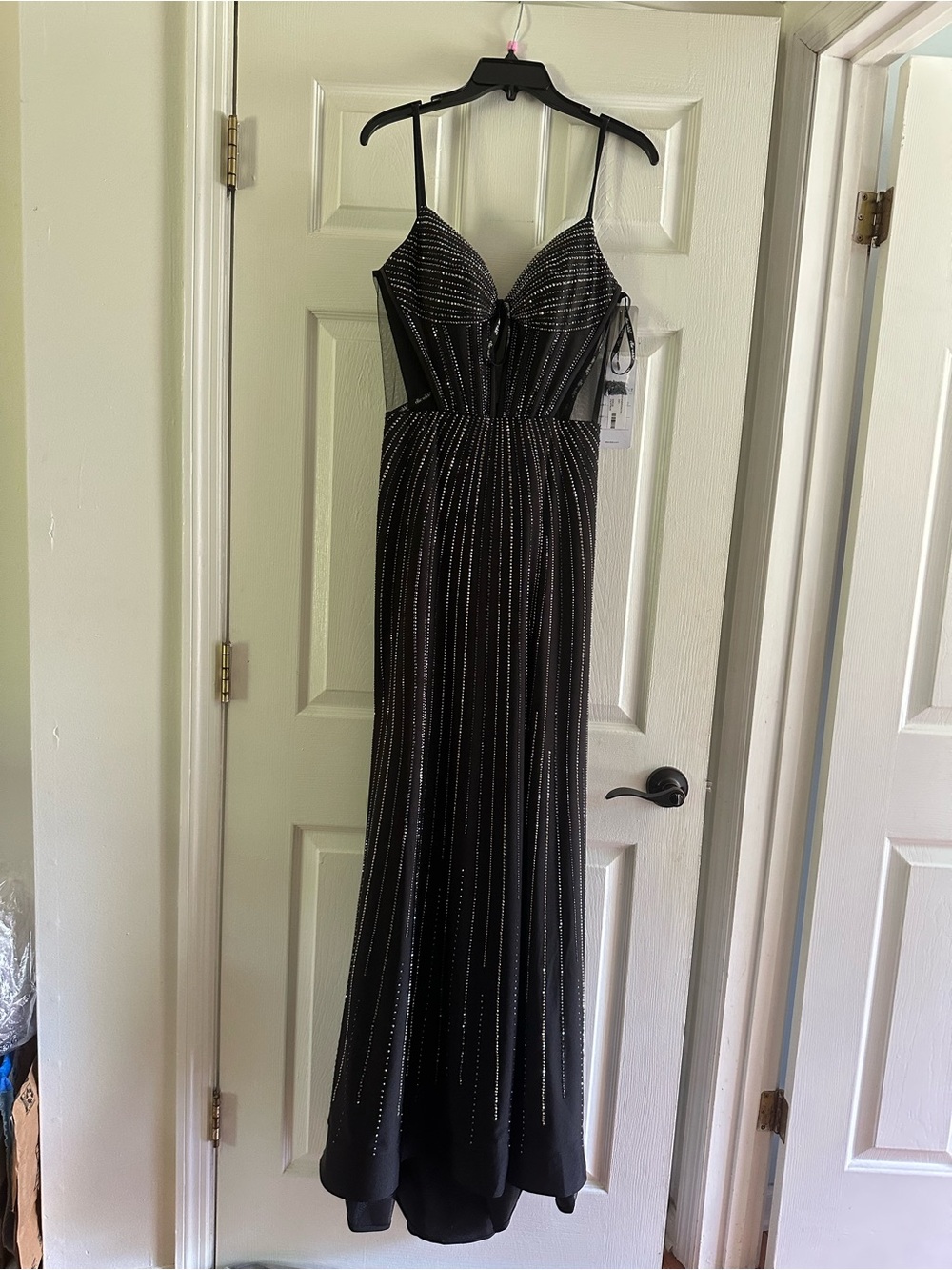 Ellie Wilde EW36052 - Illusion Cutout Linear Beaded Prom Dress size 2